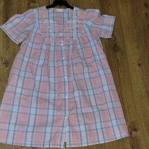 Miss Elaine Pink and Blue Plaid Kids Nightgown